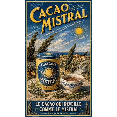 Cacao Mistral – affiche & plaque vintage | Manufacture Arssans