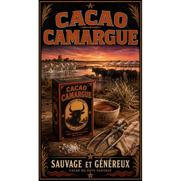 Cacao Camargue – affiche & plaque vintage | Manufacture Arssans