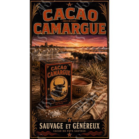 Cacao Camargue – affiche & plaque vintage | Manufacture Arssans