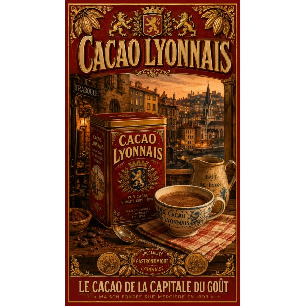 Cacao Lyonnais – affiche & plaque vintage | Manufacture Arssans