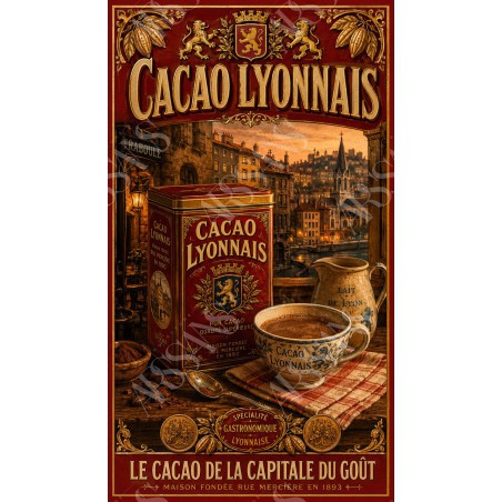 Cacao Lyonnais – affiche & plaque vintage | Manufacture Arssans