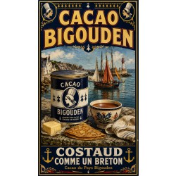 Cacao Bigouden – affiche & plaque vintage | Manufacture Arssans