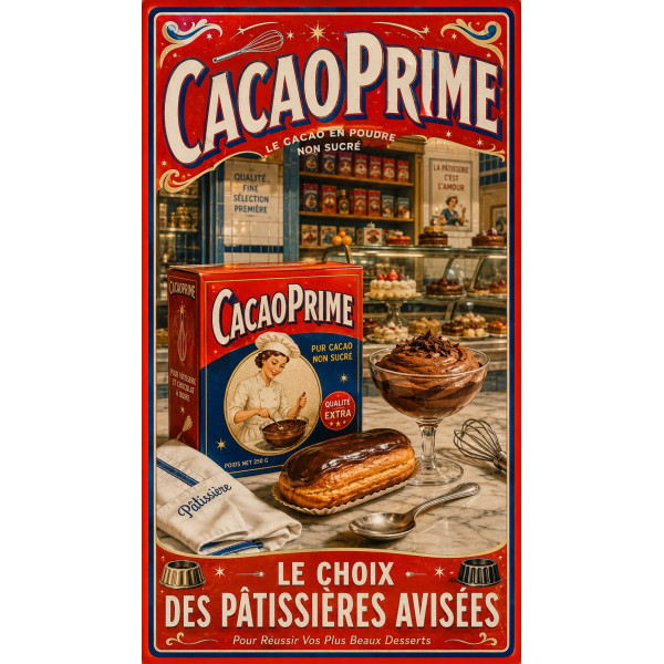 CacaoPrime – affiche & plaque vintage | Manufacture Arssans