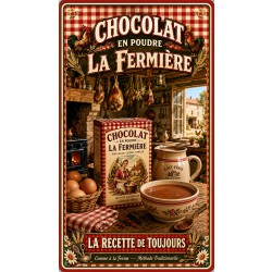 Chocolat en Poudre La Fermière – affiche & plaque vintage | Manufacture Arssans