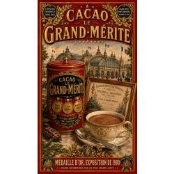 Cacao Le Grand-Mérite – affiche & plaque vintage | Manufacture Arssans
