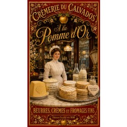 Crémerie du Calvados « À la Pomme d'Or » – affiche & plaque vintage | Manufacture Arssans