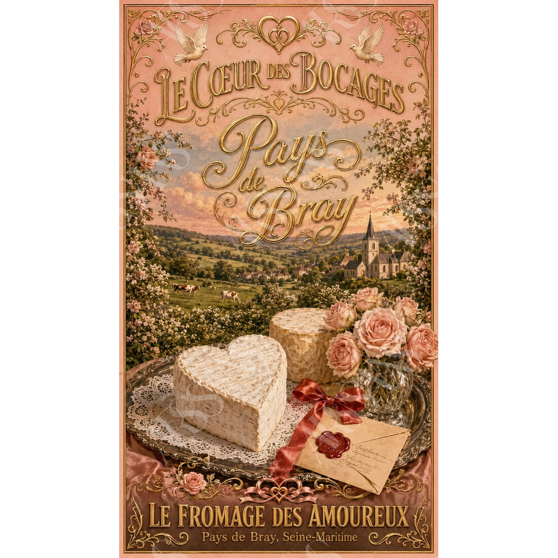 Le Cœur des Bocages — Pays de Bray – affiche & plaque vintage | Manufacture Arssans