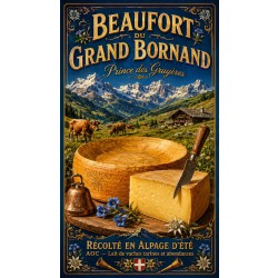 Beaufort du Grand Bornand « Prince des Gruyères » – affiche & plaque vintage | Manufacture Arssans