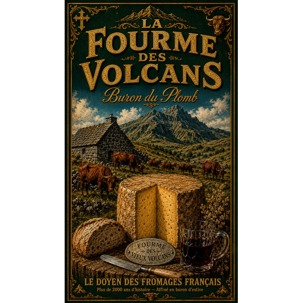 Buron du Plomb — La Fourme des Volcans – affiche & plaque vintage | Manufacture Arssans