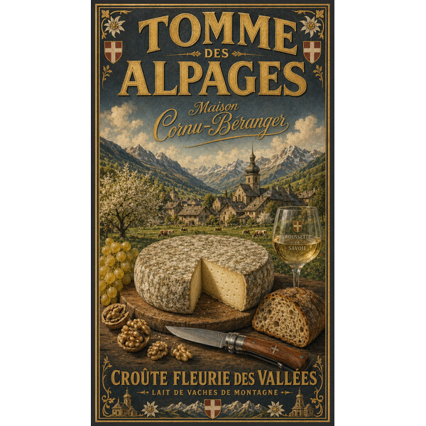 Maison Cornu-Béranger — Tomme des Alpages – affiche & plaque vintage | Manufacture Arssans