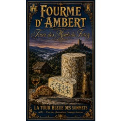 Fourme d'Ambert « Tour des Monts du Forez » – affiche & plaque vintage | Manufacture Arssans