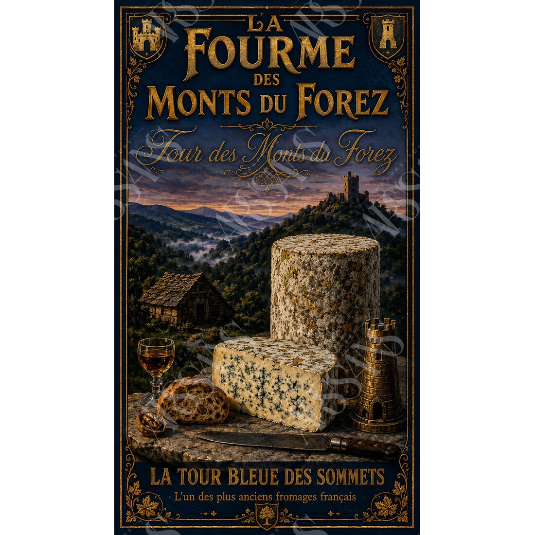 La Fourme des Monts du Forez – affiche & plaque vintage | Manufacture Arssans
