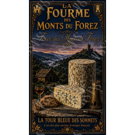 La Fourme des Monts du Forez – affiche & plaque vintage | Manufacture Arssans