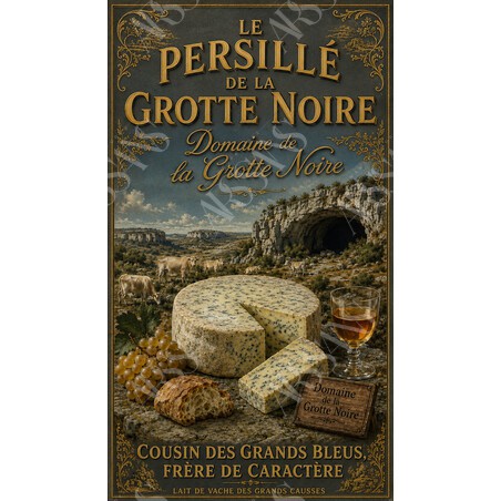 Le Persillé de la Grotte Noire – affiche & plaque vintage | Manufacture Arssans