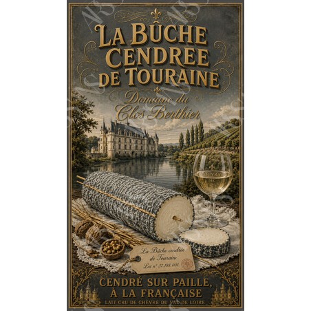 Domaine du Clos Berthier — La Bûche Cendrée de Touraine – affiche & plaque vintage | Manufacture Arssans