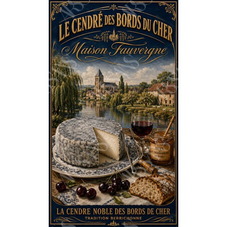 Maison Fauvergne — Le Cendré des Bords du Cher – affiche & plaque vintage | Manufacture Arssans
