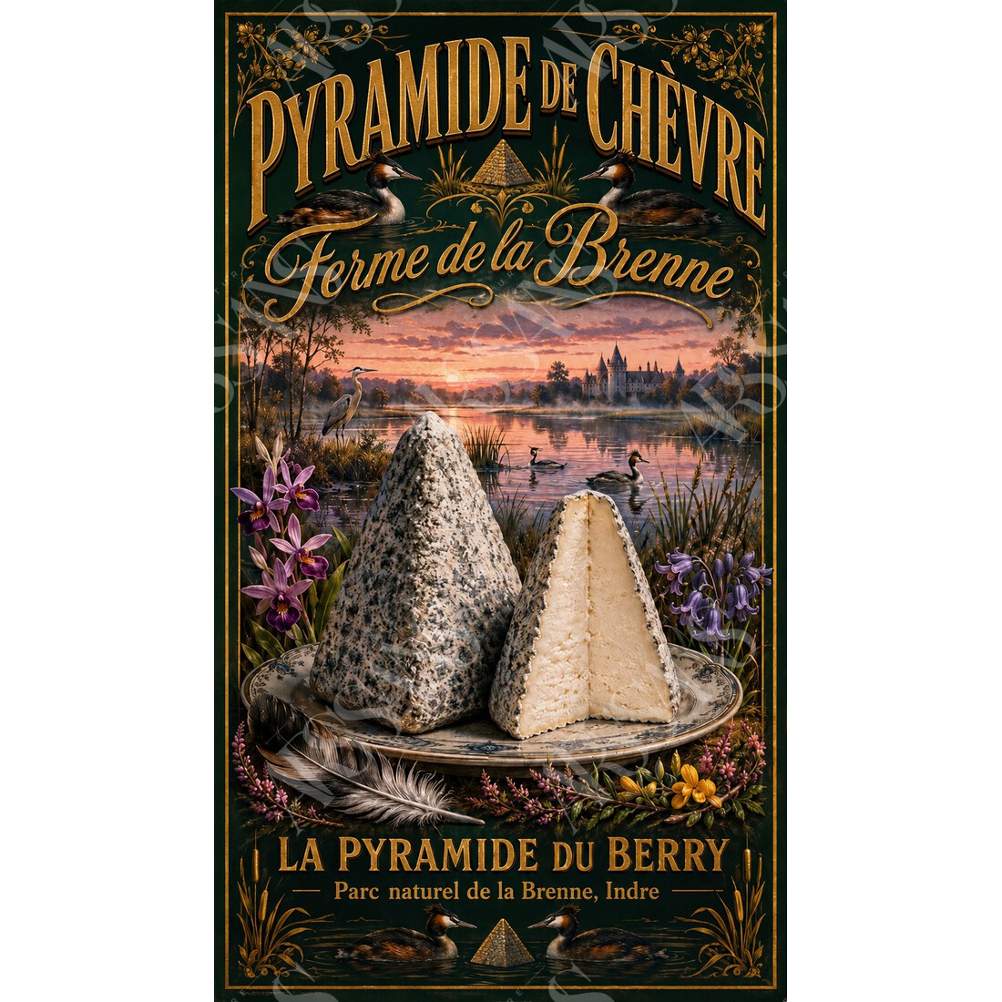 Ferme de la Brenne — La Pyramide du Berry – affiche & plaque vintage | Manufacture Arssans
