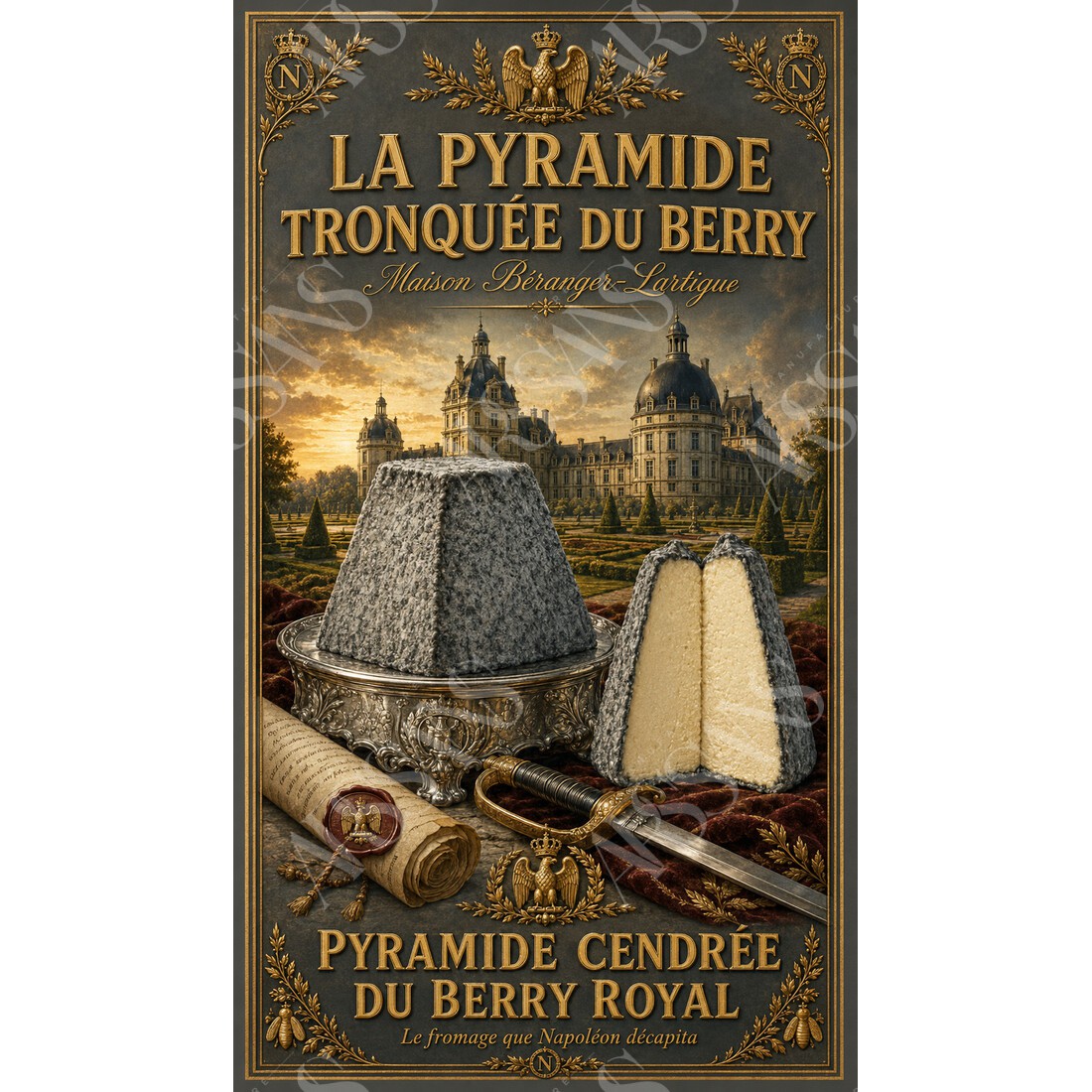 Maison Béranger-Lartigue — La Pyramide Tronquée du Berry – affiche & plaque vintage | Manufacture Arssans