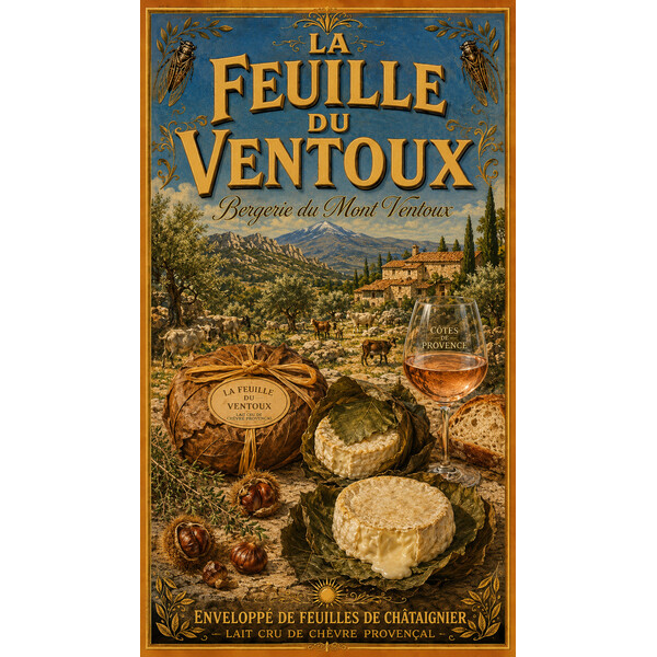 La Feuille du Ventoux — Chèvre au Châtaignier – affiche & plaque vintage | Manufacture Arssans
