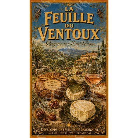 La Feuille du Ventoux — Chèvre au Châtaignier – affiche & plaque vintage | Manufacture Arssans