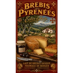 Brebis des Pyrénées « Estive d'Iraty » – affiche & plaque vintage | Manufacture Arssans