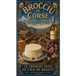 Brocciu de Corse « Bergerie du Niolu » – affiche & plaque vintage | Manufacture Arssans