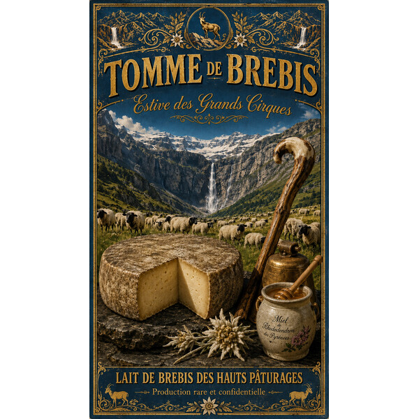 Estive des Grands Cirques — Tomme de Brebis – affiche & plaque vintage | Manufacture Arssans