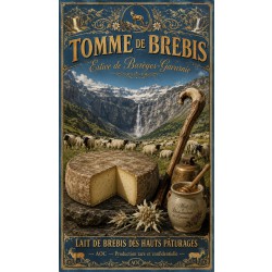 Tomme de Brebis « Estive de Barèges-Gavarnie » – affiche & plaque vintage | Manufacture Arssans