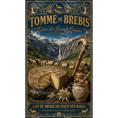 Estive des Grands Cirques — Tomme de Brebis – affiche & plaque vintage | Manufacture Arssans