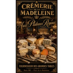 Crémerie de la Madeleine « Aux Plateaux Royaux » – affiche & plaque vintage | Manufacture Arssans