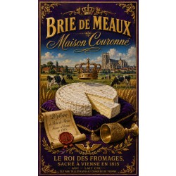Brie de Meaux « Maison Couronné » – affiche & plaque vintage | Manufacture Arssans