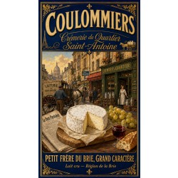 Coulommiers « Crémerie du Quartier Saint-Antoine » – affiche & plaque vintage | Manufacture Arssans