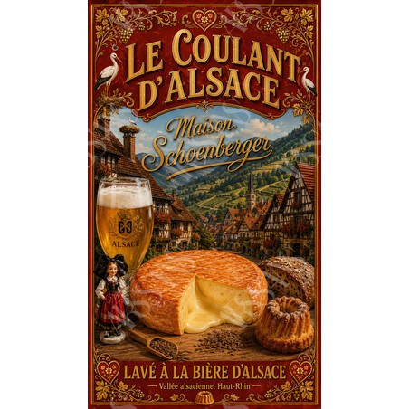 Le Coulant d’Alsace — Maison Schoenberger – affiche & plaque vintage | Manufacture Arssans