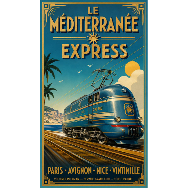 Le Méditerranée-Express – affiche & plaque vintage | Manufacture Arssans