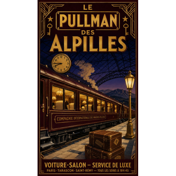 Le Pullman des Alpilles – affiche & plaque vintage | Manufacture Arssans