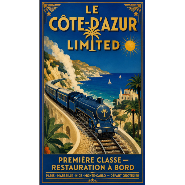 Le Côte-d'Azur Limited – affiche & plaque vintage | Manufacture Arssans