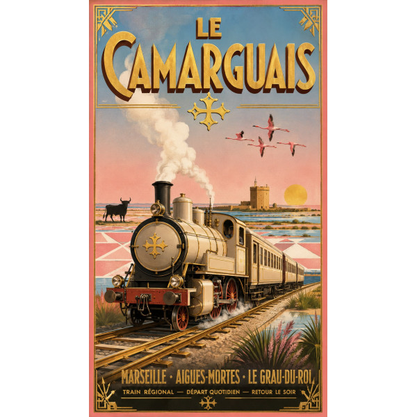 Le Camarguais – affiche & plaque vintage | Manufacture Arssans