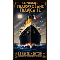 Compagnie Transocéane Française – affiche & plaque vintage | Manufacture Arssans