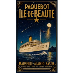 Paquebot Île-de-Beauté – affiche & plaque vintage | Manufacture Arssans
