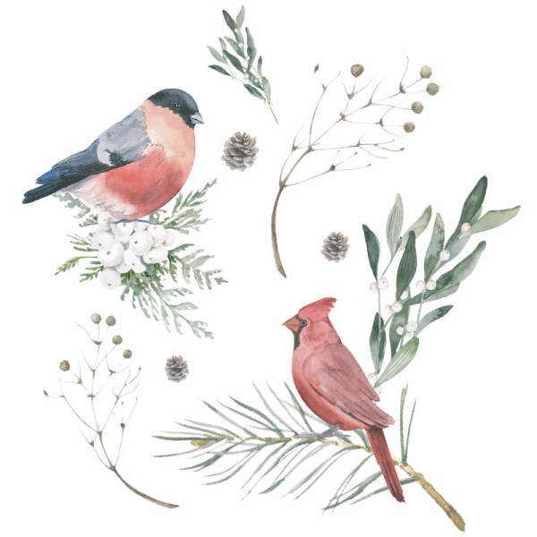 Papier Peint Aquarelle Aves — Ambiance 2