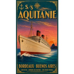 S/S Aquitanie – affiche & plaque vintage | Manufacture Arssans