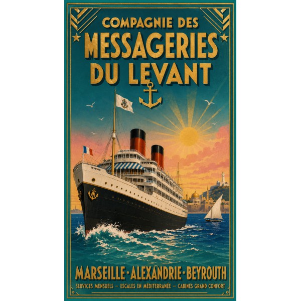 Compagnie des Messageries du Levant – affiche & plaque vintage | Manufacture Arssans