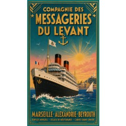 Compagnie des Messageries du Levant – affiche & plaque vintage | Manufacture Arssans