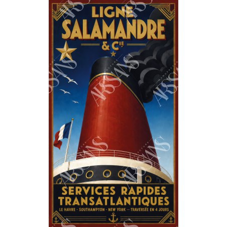 Ligne Salamandre & Cie - affiche & plaque vintage | Manufacture Arssans