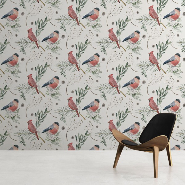 Papier Peint Aquarelle Aves — Ambiance 3