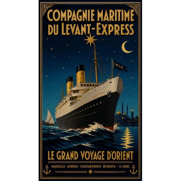 Compagnie Maritime du Levant-Express – affiche & plaque vintage | Manufacture Arssans