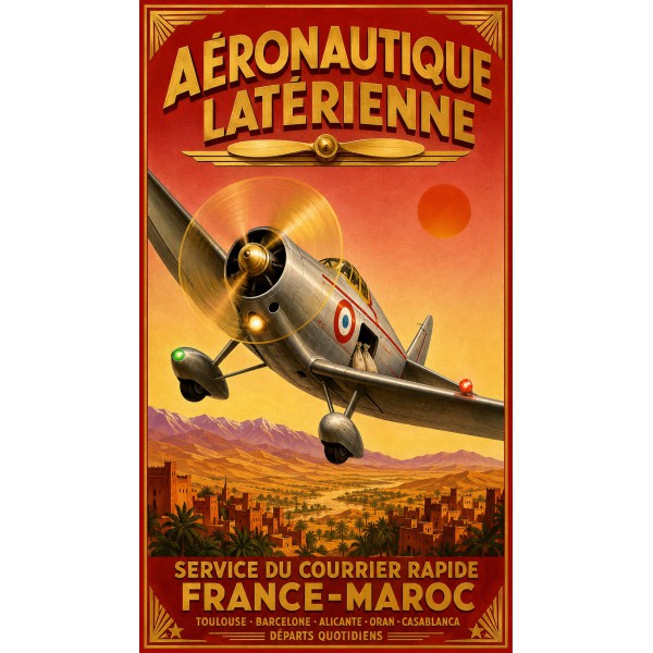 Aéronautique Latérienne – affiche & plaque vintage | Manufacture Arssans