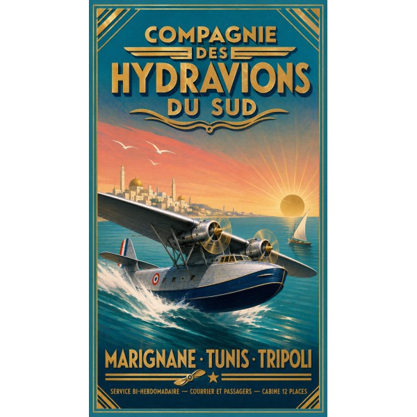 Compagnie des Hydravions du Sud – affiche & plaque vintage | Manufacture Arssans