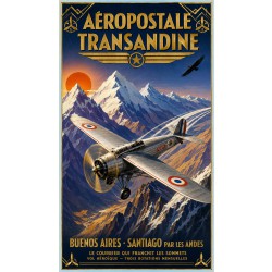 Aéropostale Transandine – affiche & plaque vintage | Manufacture Arssans