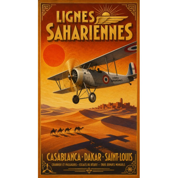 Lignes Sahariennes – affiche & plaque vintage | Manufacture Arssans